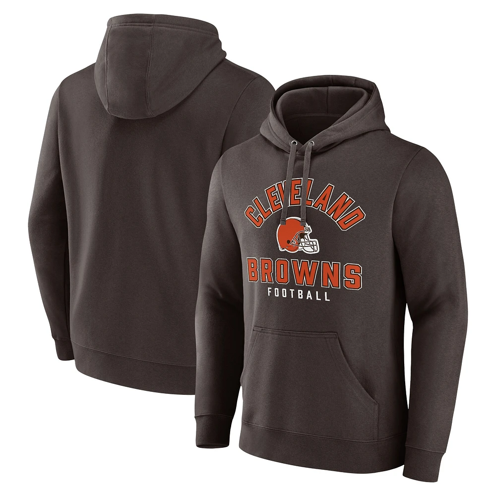 Sweat à capuche marron de marque fanatiques pour hommes Cleveland Browns Between the Pylons