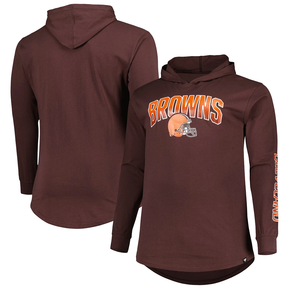 Sweat à capuche Fanatics pour hommes marron Cleveland Browns Big & Tall Front Runner