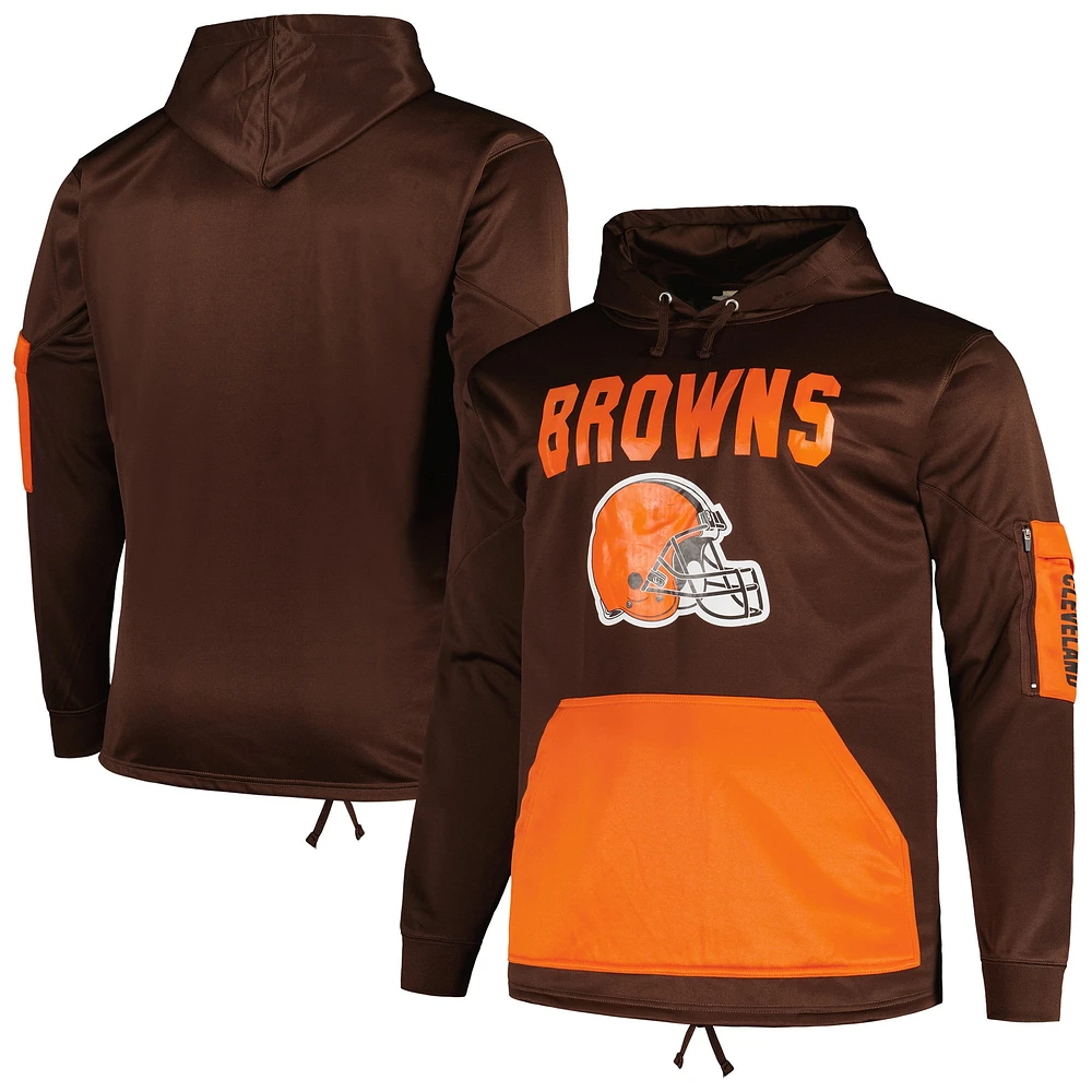 Sweat à capuche Fanatics marron Cleveland Browns Big & Tall pour hommes