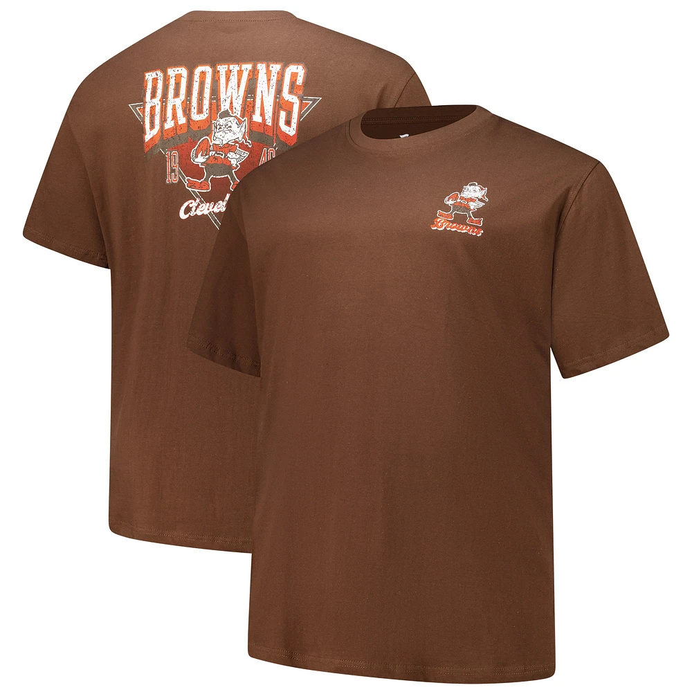 Men's Fanatics Brown Cleveland Browns Big & Tall Throwback Logo T-Shirt