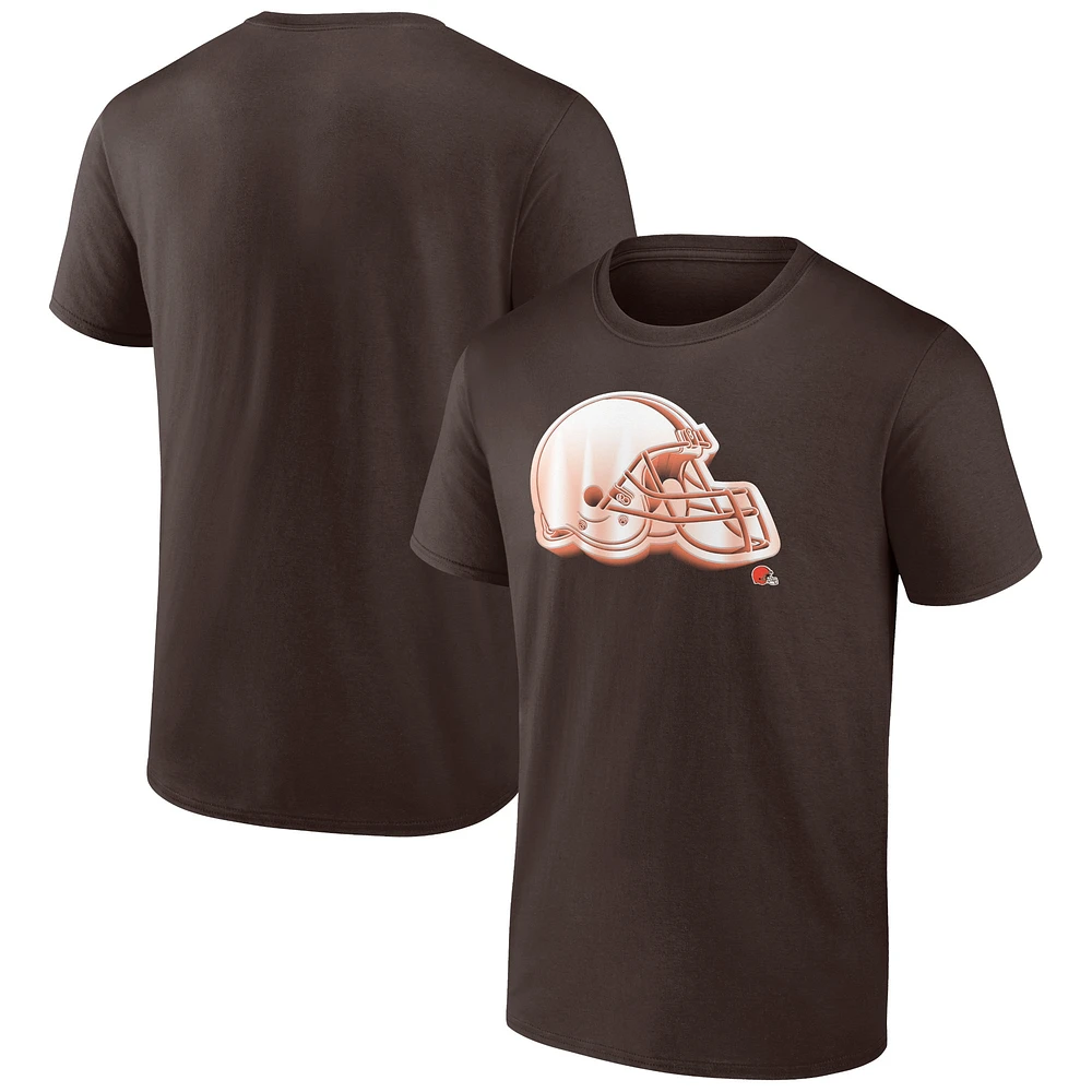 T-shirt marron Fanatics pour hommes Cleveland Browns Chrome Dimension