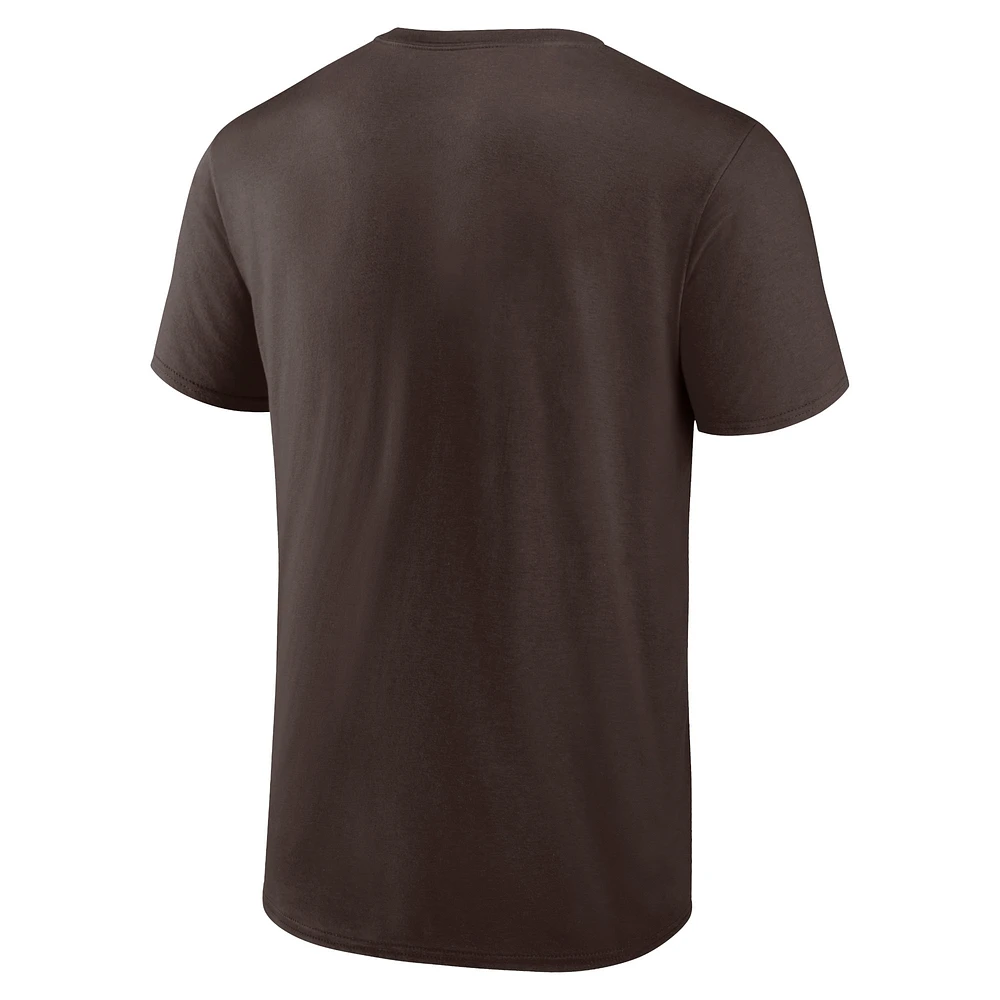 T-shirt marron Fanatics pour hommes Cleveland Browns Chrome Dimension