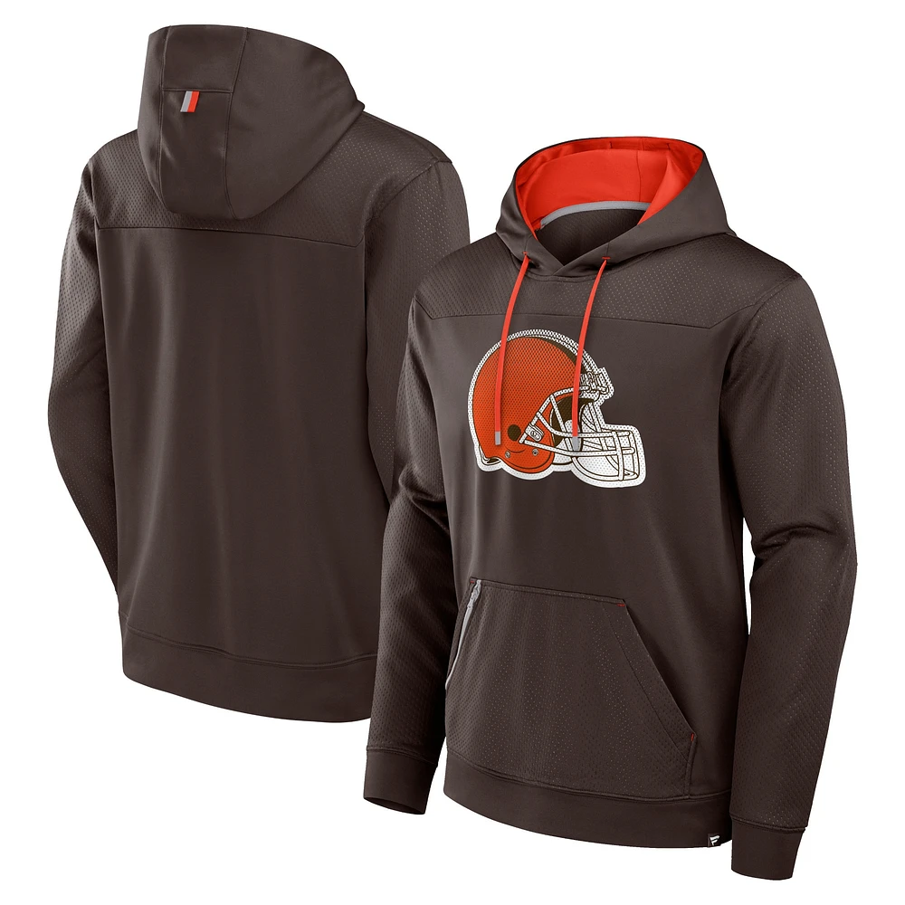 Sweat à capuche en polaire marron Cleveland Browns Defender Fanatics pour homme