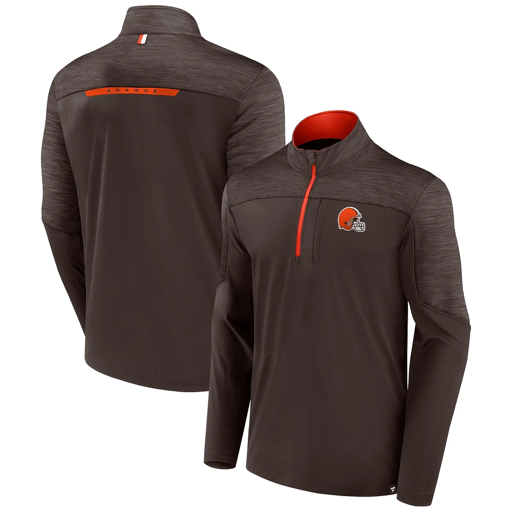 Haut à demi-zip marron Fanatics pour hommes Cleveland Browns Defender