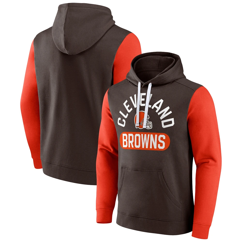 Sweat à capuche marron Fanatics pour hommes des Cleveland Browns Extra Point