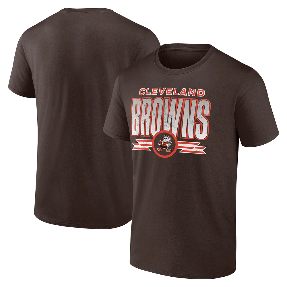 T-shirt fanatique marron Cleveland Browns Fading Out pour hommes