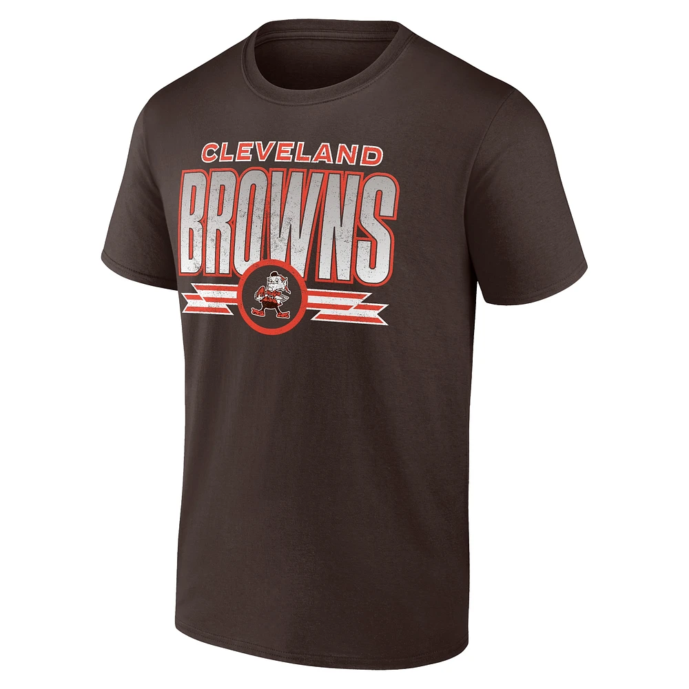 T-shirt fanatique marron Cleveland Browns Fading Out pour hommes