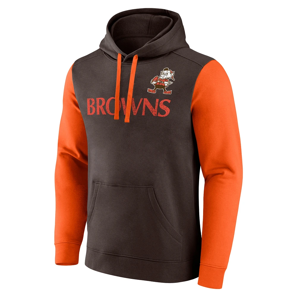 Sweat à capuche en polaire marron Fanatics pour homme des Cleveland Browns