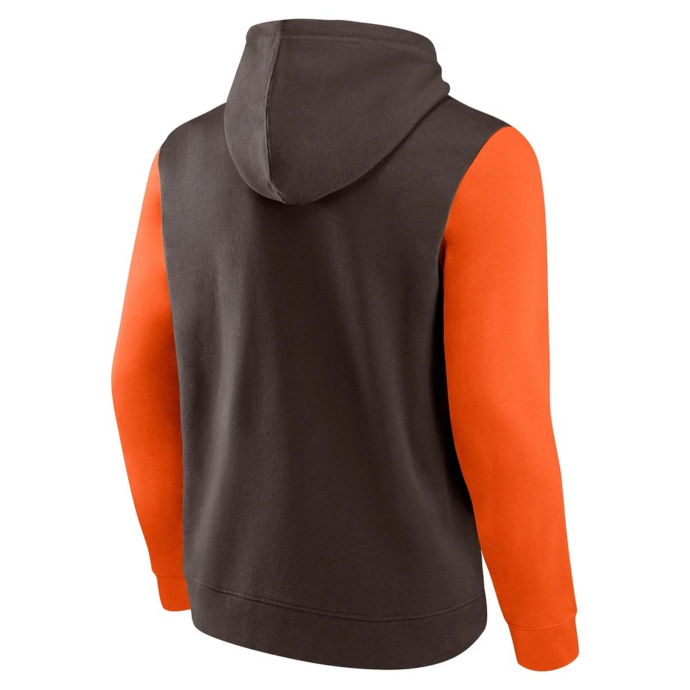 Sweat à capuche en polaire marron Fanatics pour homme des Cleveland Browns