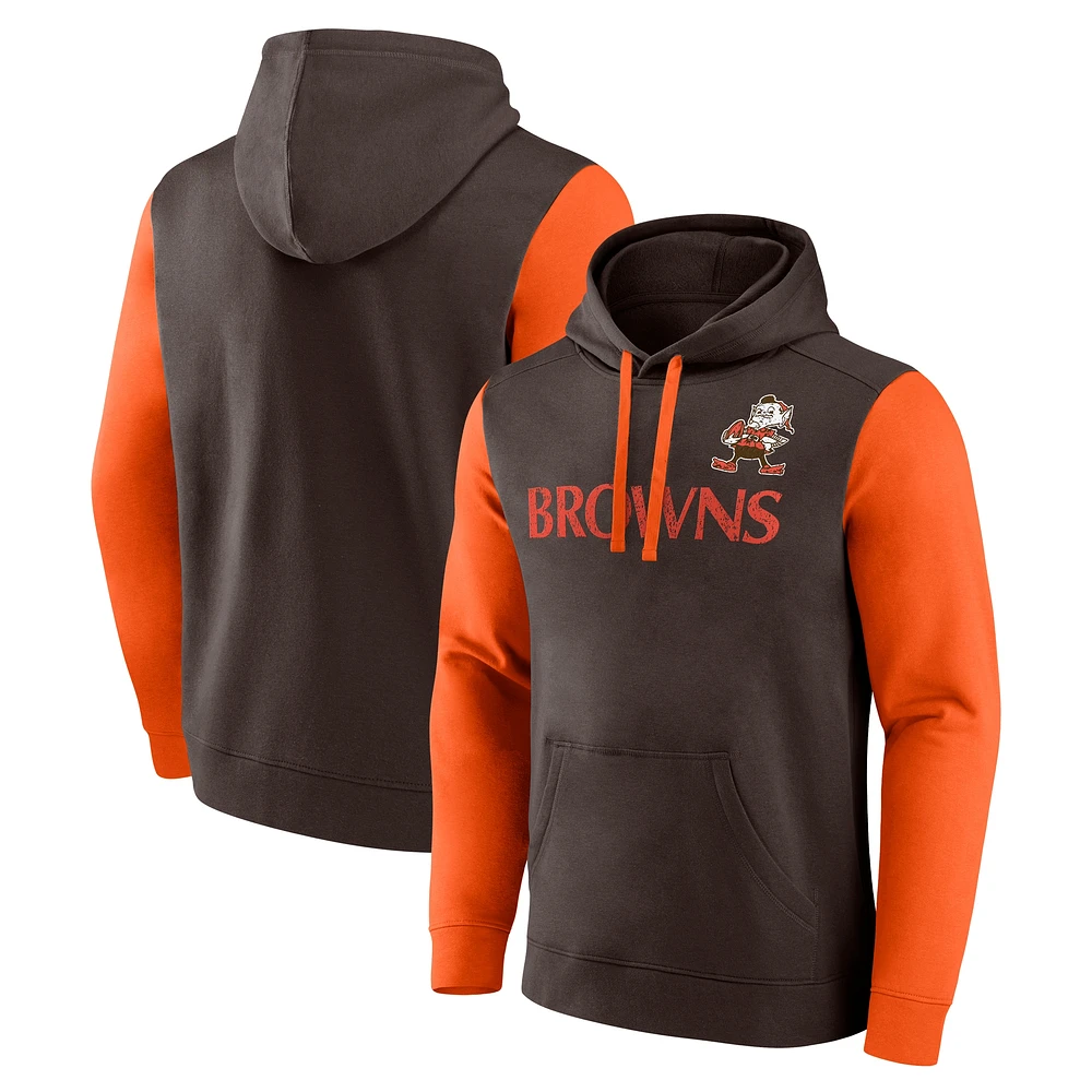 Sweat à capuche en polaire marron Fanatics pour homme des Cleveland Browns