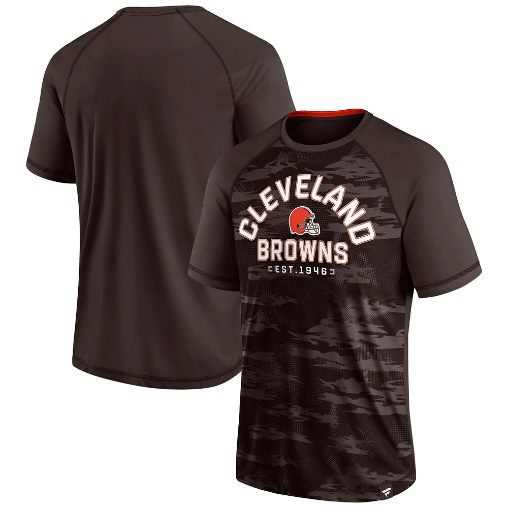 T-shirt raglan marron Fanatics pour hommes des Cleveland Browns Hail Mary Defender