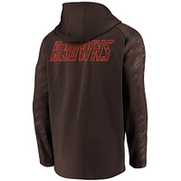 Chandail à capuchon glissière pleine longueur défenseur emblématique des Cleveland Browns de marque Fanatics pour homme