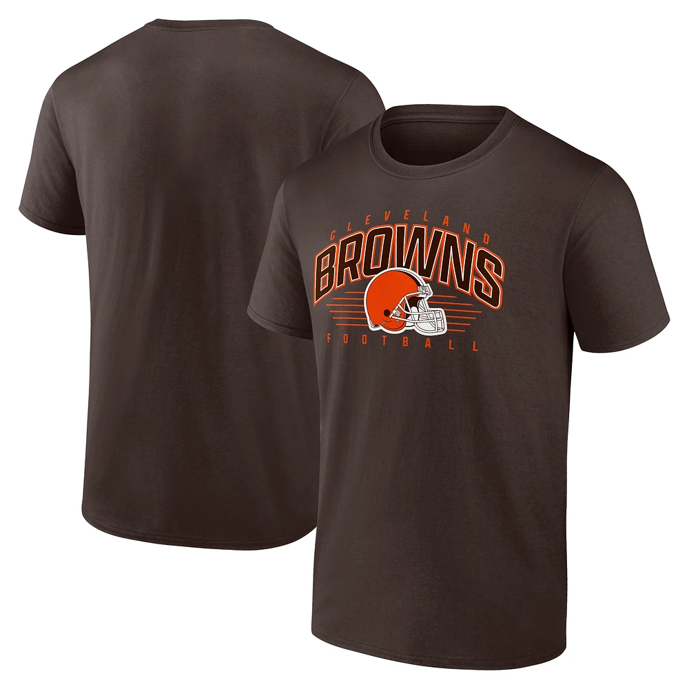 T-shirt marron Fanatics Cleveland Browns Line Clash pour hommes