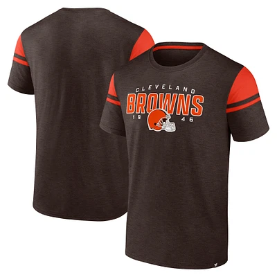 T-shirt marron Fanatics pour hommes Cleveland Browns Old School Play Slub