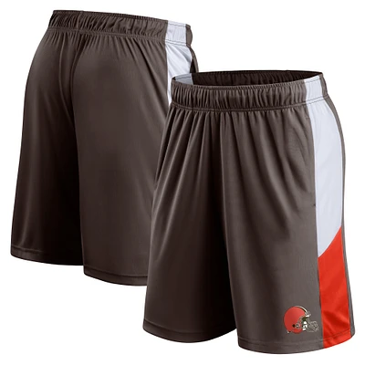 Short color block Fanatics marron Cleveland Browns Prep pour hommes