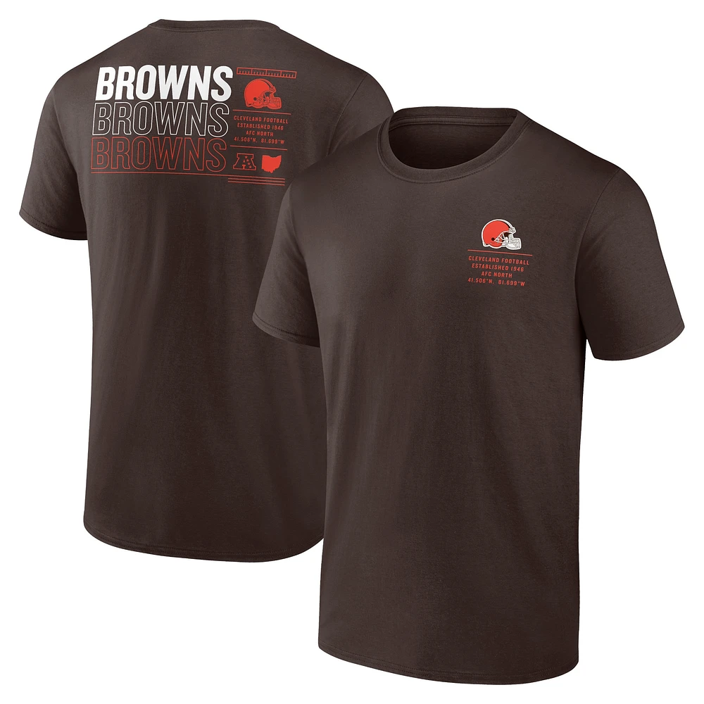 T-shirt marron Fanatics pour hommes Cleveland Browns Repeat Stats