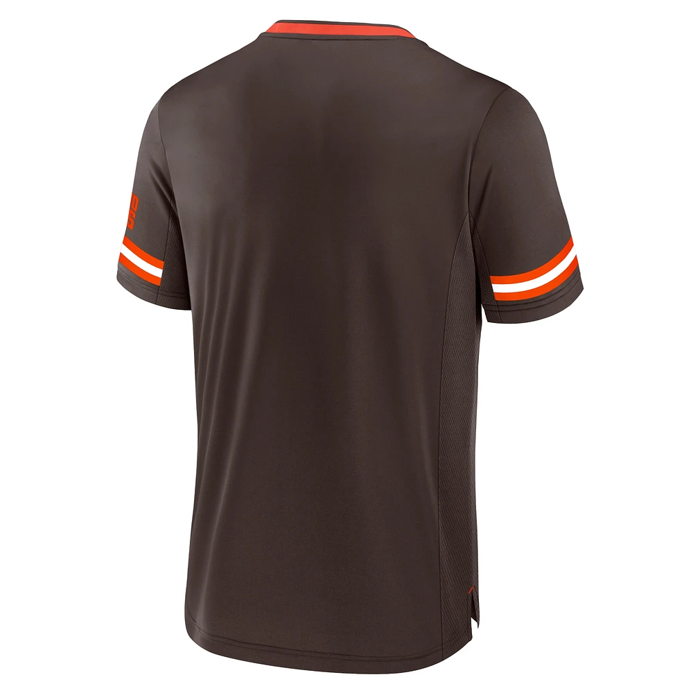 Men's Fanatics Brown Cleveland Browns Stripe Stacking T-Shirt