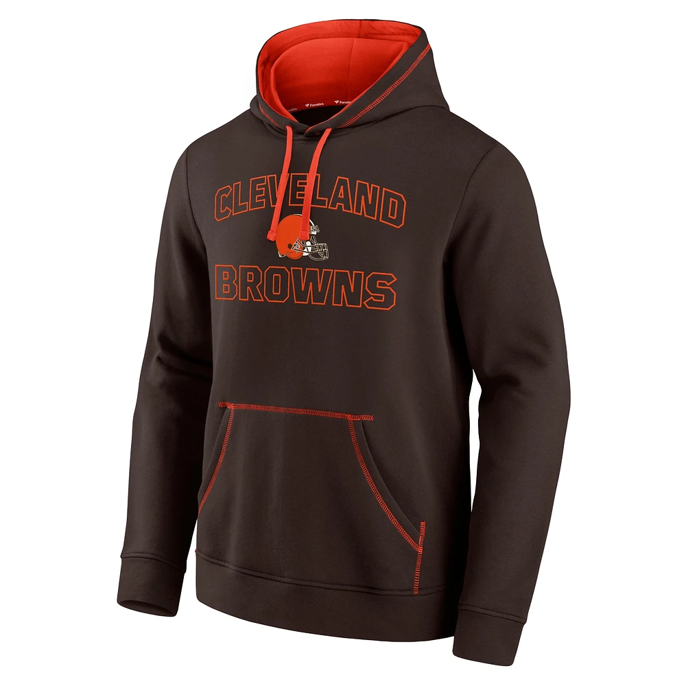 Sweat à capuche Tiebreaker Fanatics marron pour hommes des Cleveland Browns