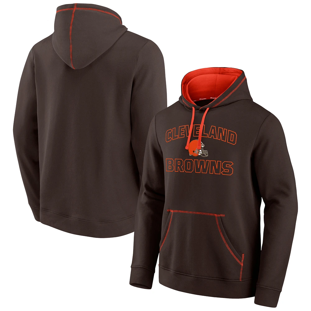 Sweat à capuche Tiebreaker Fanatics marron pour hommes des Cleveland Browns