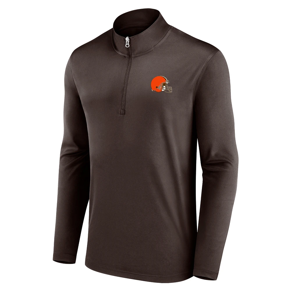 Men's Fanatics Brown Cleveland Browns Underdog Quarter-Zip Jacket