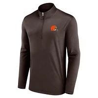 Veste à quart de zip Fanatics marron Cleveland Browns Underdog pour hommes