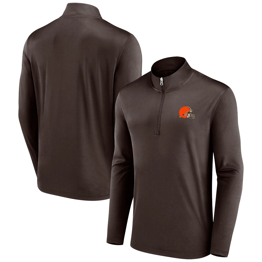 Veste à quart de zip Fanatics marron Cleveland Browns Underdog pour hommes