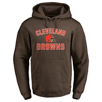 Men's Fanatics Brown Cleveland Browns Victory Arch Team Fitted Pullover Hoodie