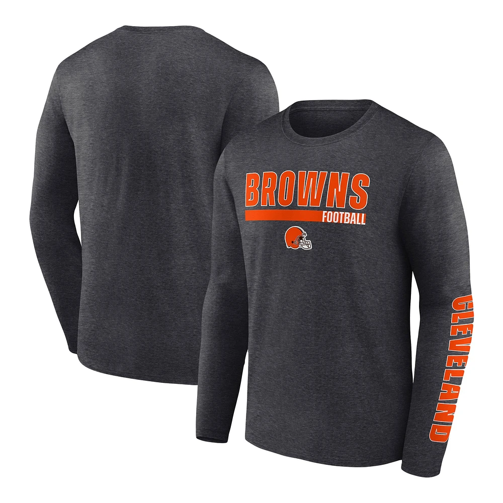 Men's Fanatics Charcoal Cleveland Browns Long Sleeve T-Shirt