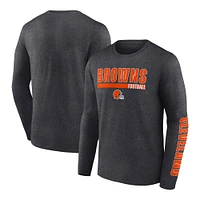 T-shirt à manches longues Fanatics Charcoal Cleveland Browns pour hommes