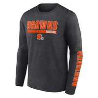 T-shirt à manches longues Fanatics Charcoal Cleveland Browns pour hommes