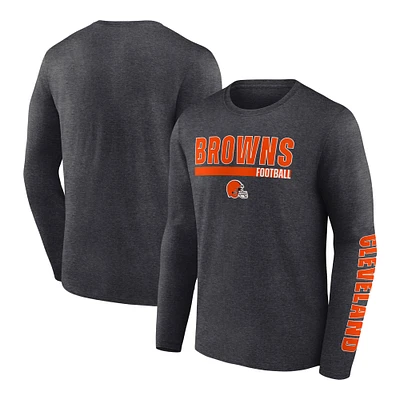 T-shirt à manches longues Fanatics Charcoal Cleveland Browns pour hommes