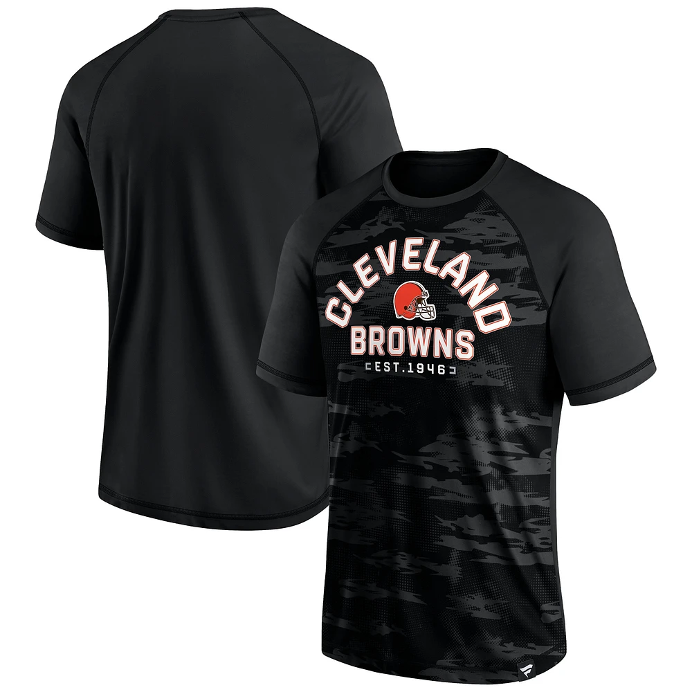 T-shirt Blackout Hail Mary Raglan Fanatics pour hommes des Cleveland Browns