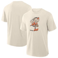 T-shirt fanatique pour homme en tissu flammé Cleveland Browns crème