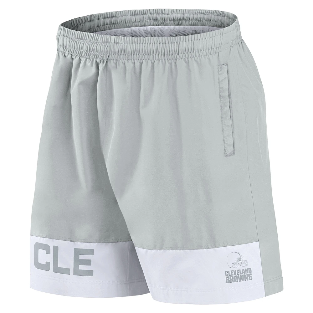 Short Fanatics gris Cleveland Browns Elements pour hommes