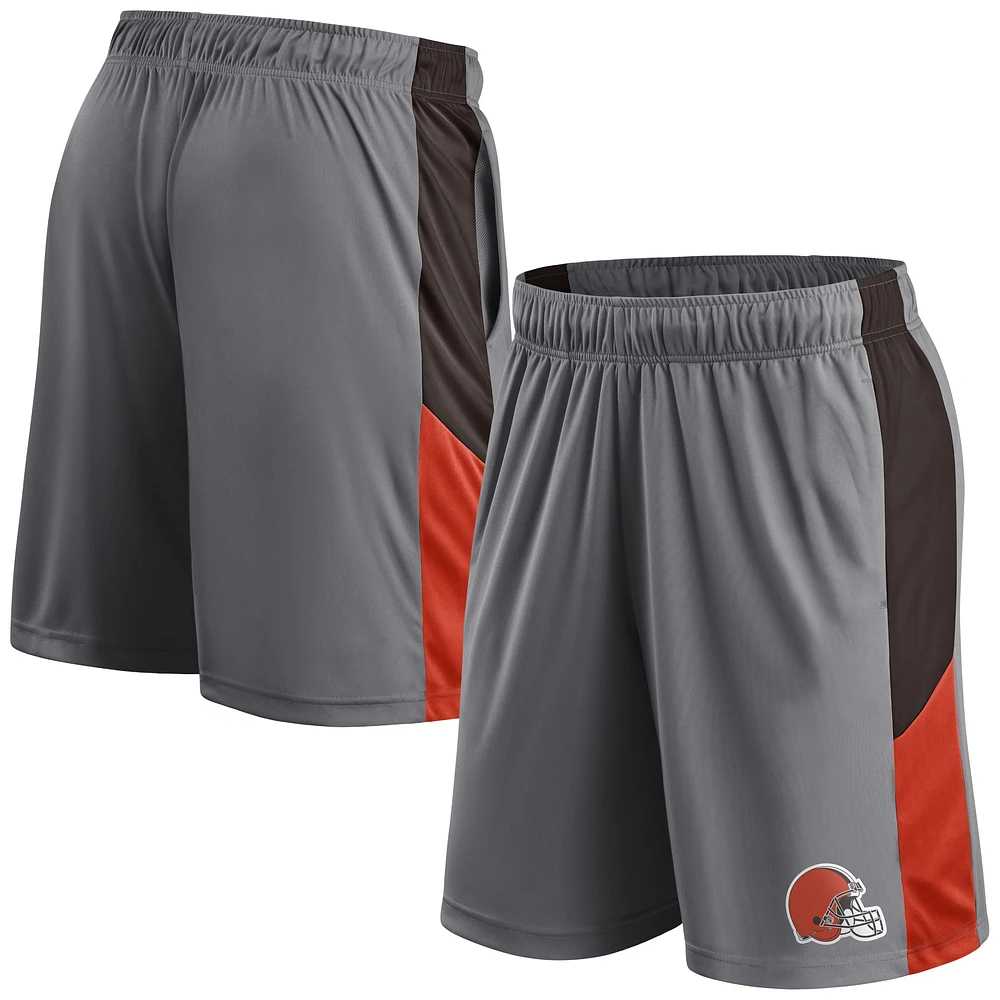 Short gris Fanatics avec logo des Cleveland Browns pour hommes