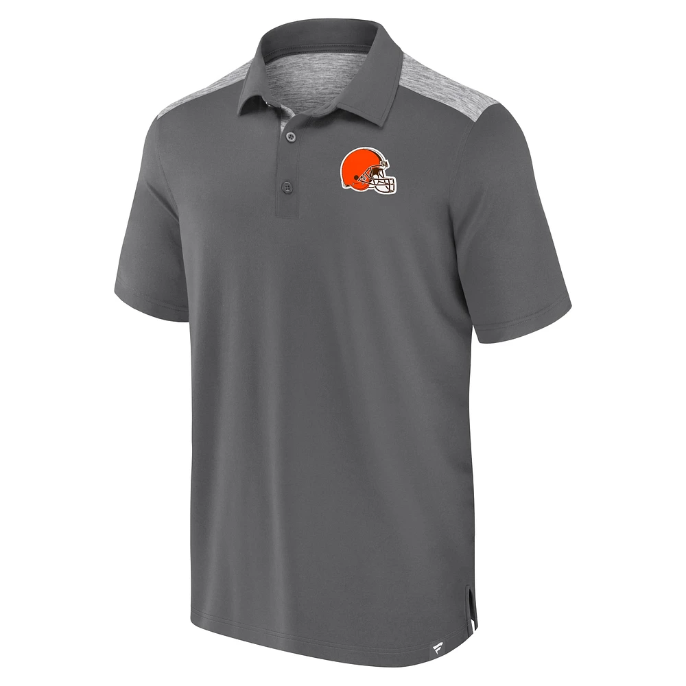 Men's Fanatics Gray Cleveland Browns Long Shot Polo