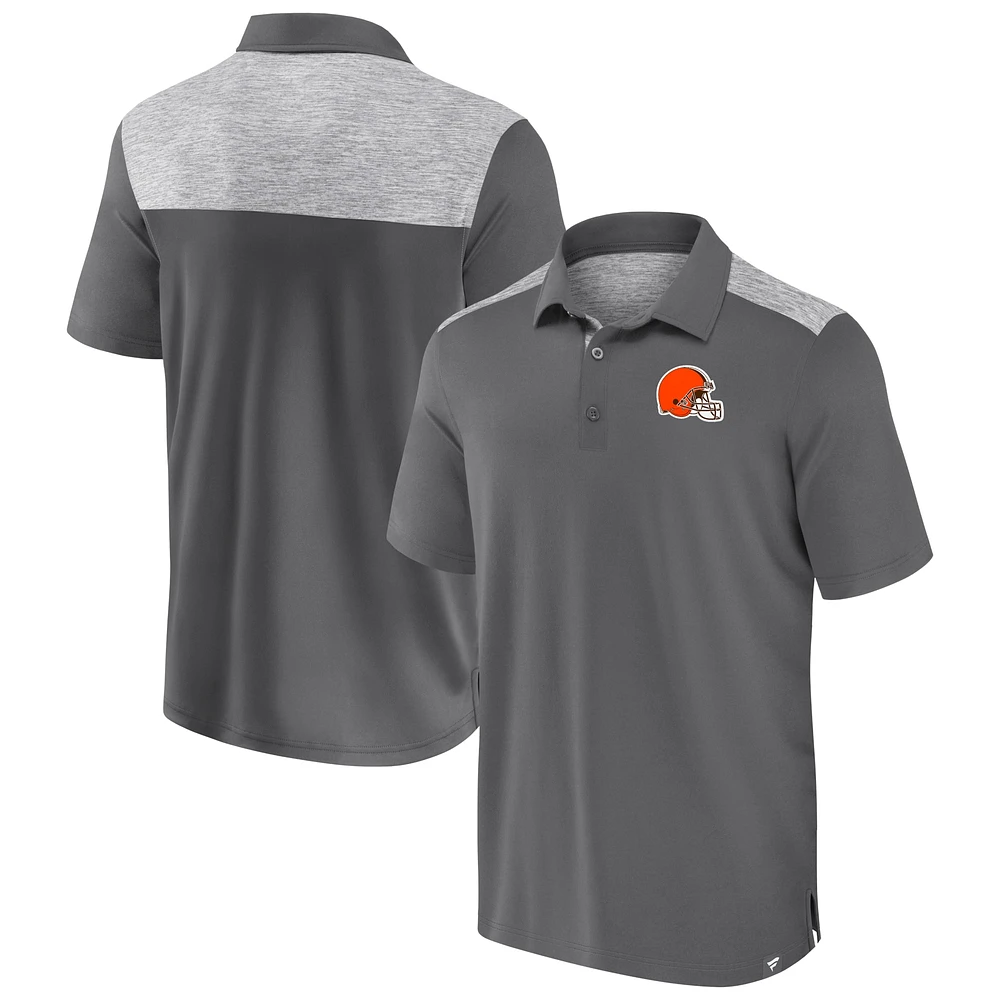 Polo Fanatics gris pour homme Cleveland Browns Long Shot