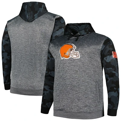 Chandail à capuchon camouflage Big & Tall Fanatics Heather Charcoal pour hommes des Cleveland Browns