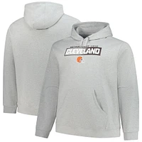 Sweat à capuche Fanatics Heather Gray Cleveland Browns Big & Tall Down the Field pour hommes