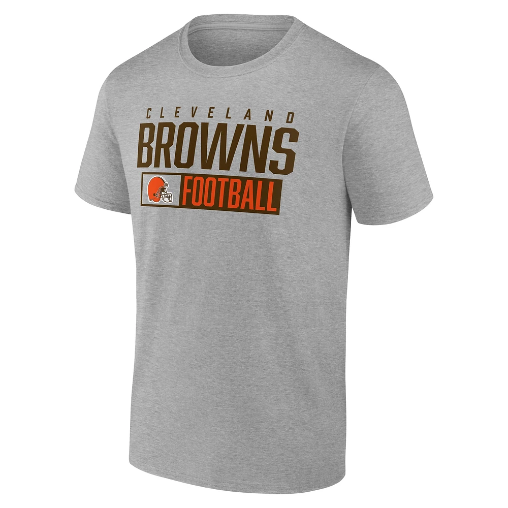 T-shirt Box Pop Fanatics pour homme, gris chiné, Cleveland Browns