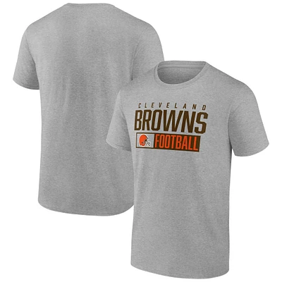 T-shirt Box Pop Fanatics pour homme, gris chiné, Cleveland Browns