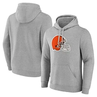 Men's Fanatics Heather Gray Cleveland Browns Deliver Fleece Pullover Hoodie