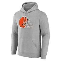 Men's Fanatics Heather Gray Cleveland Browns Deliver Fleece Pullover Hoodie