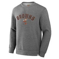 Men's Fanatics  Heather Gray Cleveland Browns Loop Terry Pullover Sweatshirt