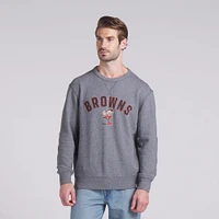 Men's Fanatics  Heather Gray Cleveland Browns Loop Terry Pullover Sweatshirt