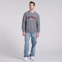 Men's Fanatics  Heather Gray Cleveland Browns Loop Terry Pullover Sweatshirt