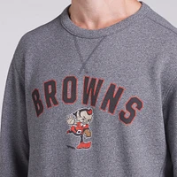 Men's Fanatics  Heather Gray Cleveland Browns Loop Terry Pullover Sweatshirt