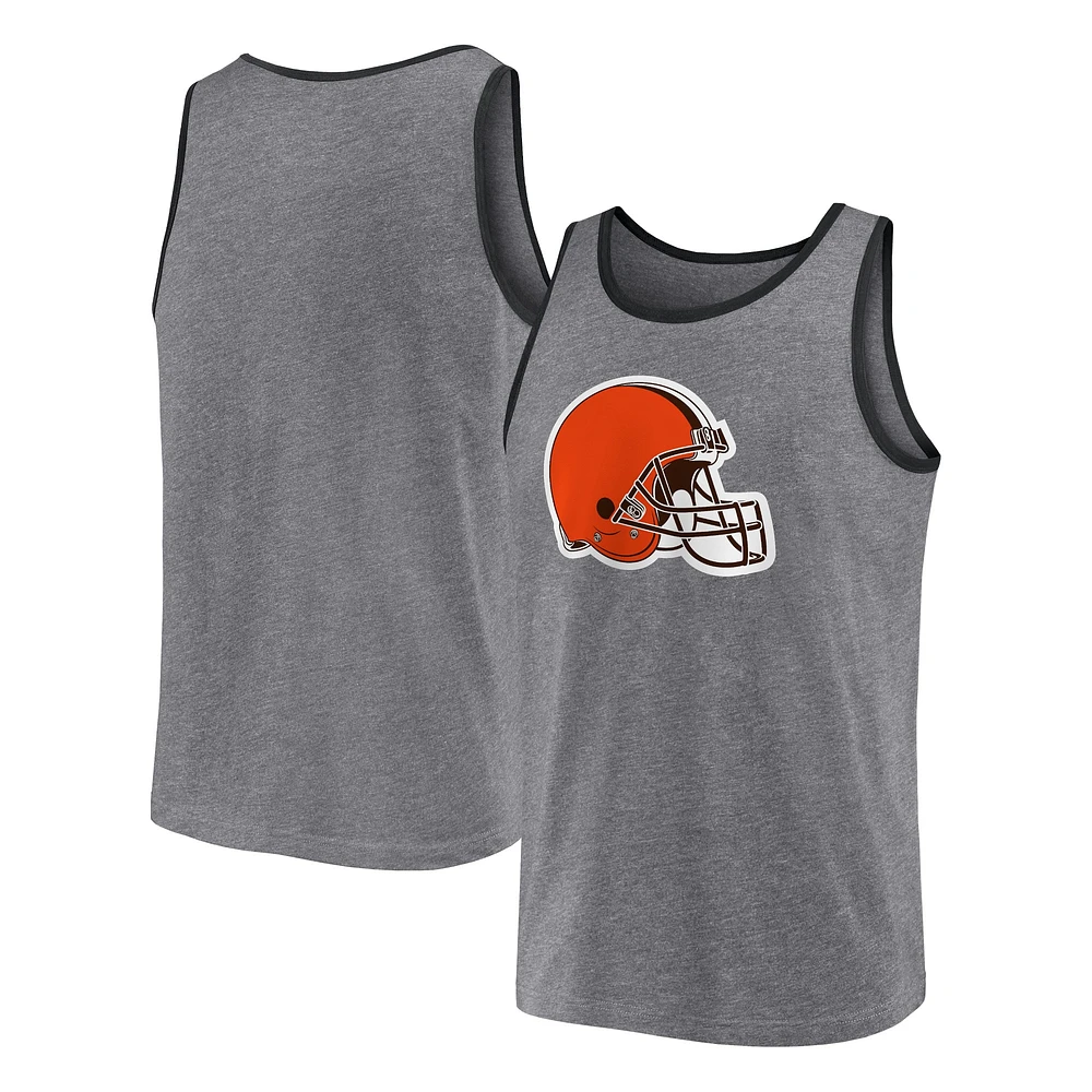 Débardeur primaire Fanatics gris chiné des Cleveland Browns pour hommes