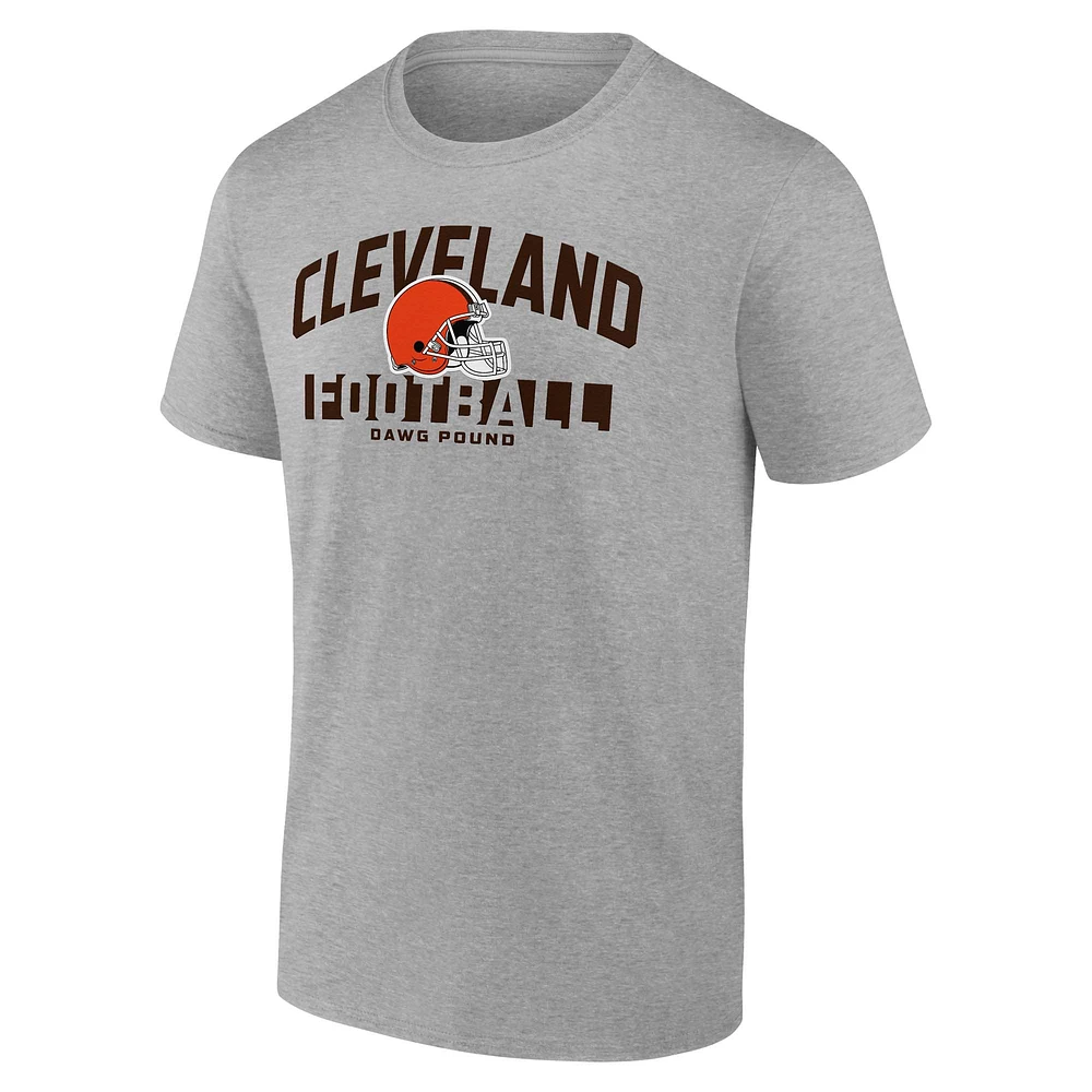 T-shirt Fanatics Heather Grey pour homme avec écran bloquant Cleveland Browns