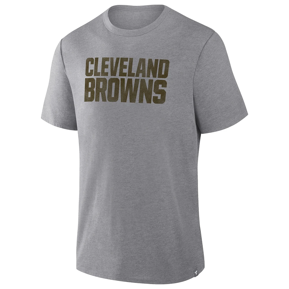 Men's Fanatics  Heather Gray Cleveland Browns Tri-Blend T-Shirt